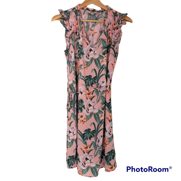 Loft tropical floral sleeveless dress - Size Medium - Picture 2 of 10